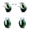 Service Caster 6 Inch Kingpinless Green Poly on Steel Wheel Caster Swivel Locks 2 Rigid, 2PK SCC-KP30S620-PUR-GB-BSL-2-R-2 - alternate 1